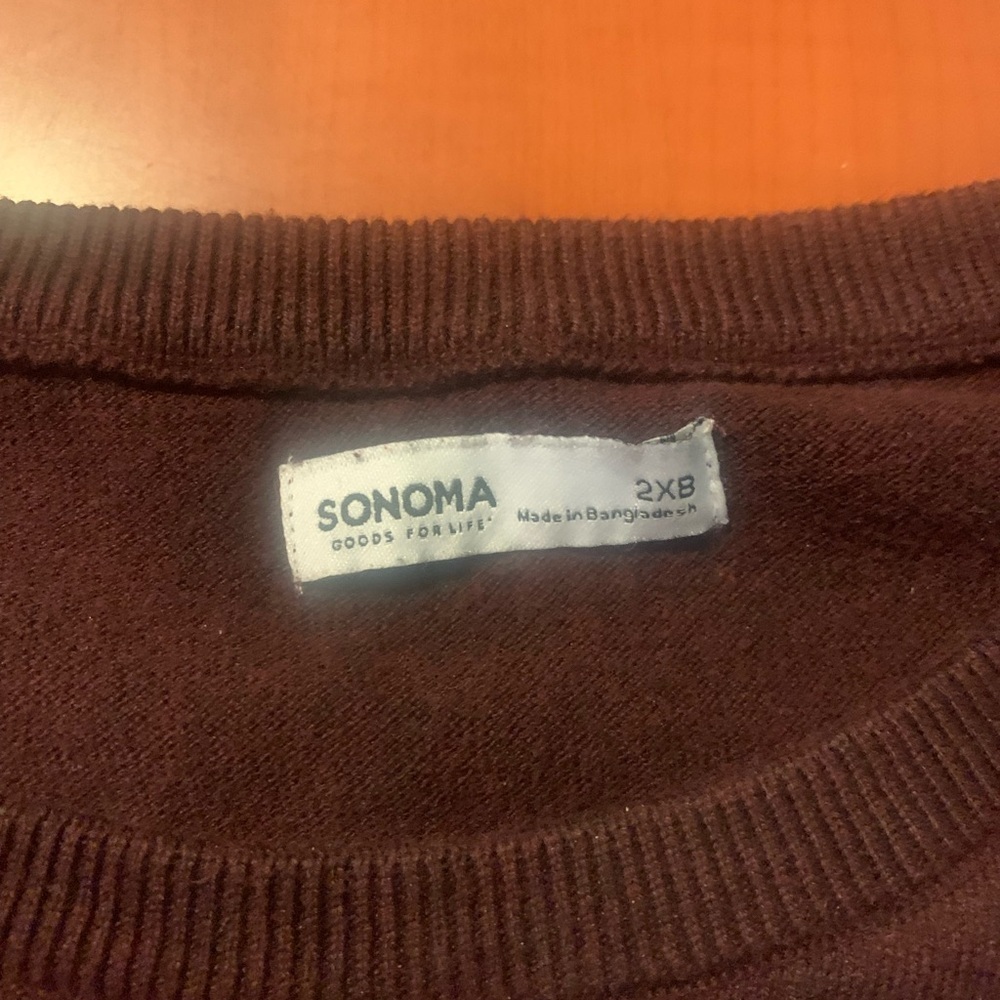 Sonoma Men's Crewneck Sweater - Deep Maroon - Picture 2 of 2
